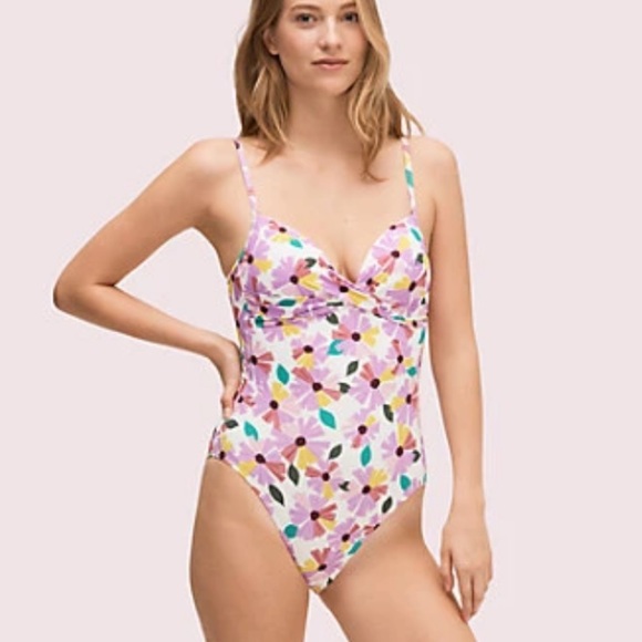 kate spade Other - Kate spade floral draped molded cups one-piece